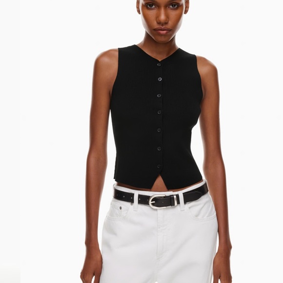 Aritzia - Wilfred Croquet Sweater Vest - Black L - NWT - Picture 1 of 4